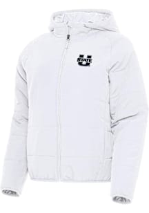 Antigua Utah State Aggies Womens White Universe Filled Jacket