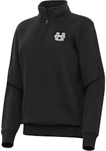 Antigua Utah State Aggies Womens Black Victory Qtr Zip