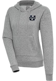 Antigua Utah State Aggies Womens Grey Victory Hooded Sweatshirt