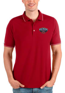 Antigua New Orleans Pelicans Mens Red Affluent Short Sleeve Polo