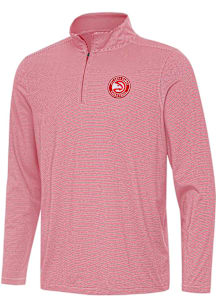 Antigua Atlanta Hawks Mens Red Twine Long Sleeve Qtr Zip Pullover
