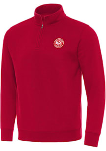 Antigua Atlanta Hawks Mens Red Victory Long Sleeve Qtr Zip Pullover