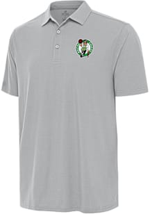 Antigua Boston Celtics Mens Grey Era Short Sleeve Polo