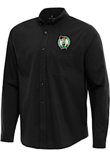 Antigua Boston Celtics Mens Black Flight Long Sleeve Dress Shirt