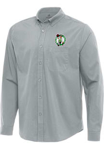 Antigua Boston Celtics Mens Grey Flight Long Sleeve Dress Shirt
