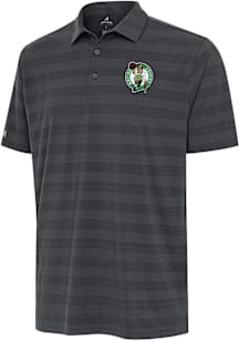 Antigua Boston Celtics Mens Grey Tunnel Short Sleeve Polo