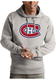 Antigua Montreal Canadiens Mens Grey Victory Long Sleeve Hoodie