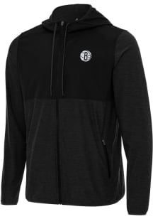 Antigua Brooklyn Nets Mens Black Sway Light Weight Jacket