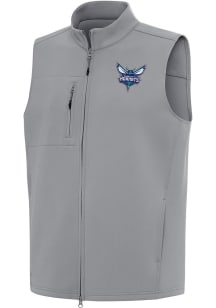 Antigua Charlotte Hornets Mens Grey Demand Sleeveless Jacket