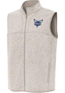 Antigua Charlotte Hornets Mens Oatmeal Fortune Sleeveless Jacket