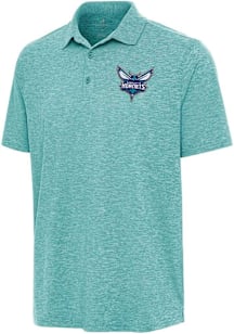 Antigua Charlotte Hornets Mens Teal Par 3 Short Sleeve Polo