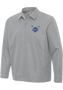 Antigua Charlotte Hornets Mens Grey Pivot Light Weight Jacket