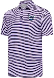 Antigua Charlotte Hornets Mens Purple Skills Short Sleeve Polo
