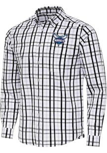 Antigua Charlotte Hornets Mens Black Tending Long Sleeve Dress Shirt