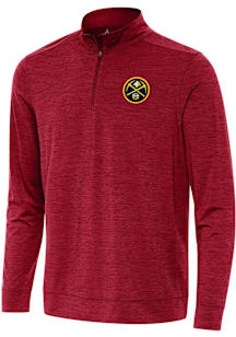 Antigua Denver Nuggets Mens Cardinal Bright Long Sleeve Qtr Zip Pullover