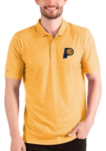 Antigua Indiana Pacers Mens Gold Esteem Short Sleeve Polo