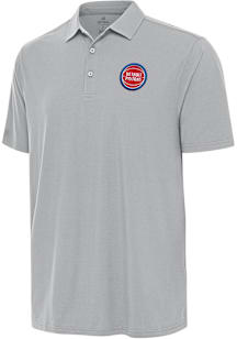 Antigua Detroit Pistons Mens Grey Era Short Sleeve Polo