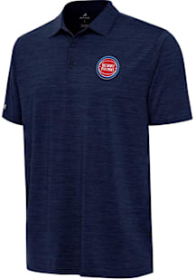Antigua Detroit Pistons Mens Navy Blue Layout Short Sleeve Polo