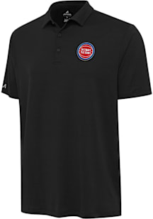 Antigua Detroit Pistons Mens Black Reprocess Recycled Short Sleeve Polo