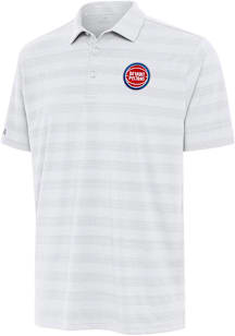 Antigua Detroit Pistons Mens White Tunnel Short Sleeve Polo