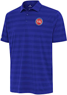 Antigua Detroit Pistons Mens Blue Tunnel Short Sleeve Polo