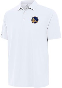 Antigua Golden State Warriors Mens White Era Short Sleeve Polo