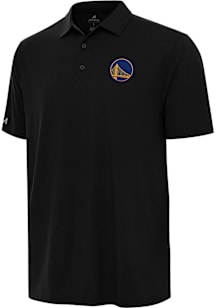 Antigua Golden State Warriors Mens Black Era Short Sleeve Polo