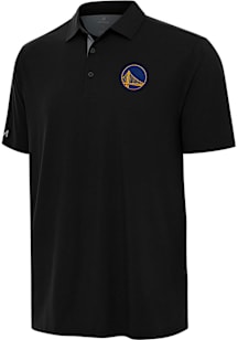 Antigua Golden State Warriors Mens Black Era Short Sleeve Polo