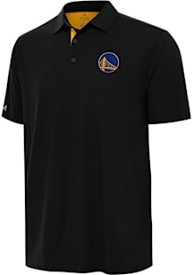 Antigua Golden State Warriors Mens Black Era Short Sleeve Polo