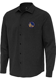 Antigua Golden State Warriors Mens Black Exposure Long Sleeve Dress Shirt