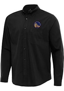 Antigua Golden State Warriors Mens Black Flight Long Sleeve Dress Shirt