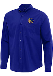 Antigua Golden State Warriors Mens Blue Flight Long Sleeve Dress Shirt