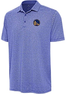Antigua Golden State Warriors Mens Blue Scheme Short Sleeve Polo