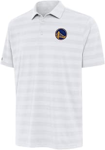 Antigua Golden State Warriors Mens White Tunnel Short Sleeve Polo