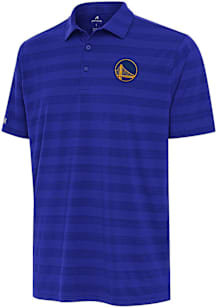 Antigua Golden State Warriors Mens Blue Tunnel Short Sleeve Polo