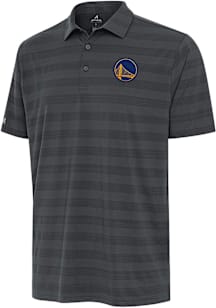 Antigua Golden State Warriors Mens Grey Tunnel Short Sleeve Polo