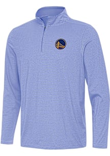 Antigua Golden State Warriors Mens Blue Twine Long Sleeve Qtr Zip Pullover