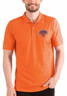 Antigua New York Knicks Mens Orange Esteem Short Sleeve Polo