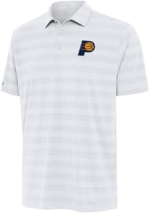 Antigua Indiana Pacers Mens White Tunnel Short Sleeve Polo