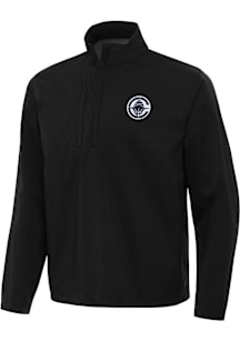 Antigua Los Angeles Clippers Mens Black Brisk Long Sleeve Qtr Zip Pullover