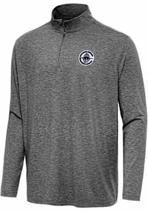 Antigua Los Angeles Clippers Mens Black Hunk Long Sleeve Qtr Zip Pullover