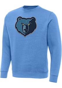 Antigua Memphis Grizzlies Mens Blue Full Front Victory Long Sleeve Crew Sweatshirt