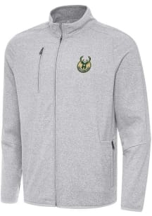 Antigua Milwaukee Bucks Mens Grey Hold Up Light Weight Jacket
