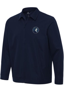 Antigua Minnesota Timberwolves Mens Navy Blue Pivot Light Weight Jacket