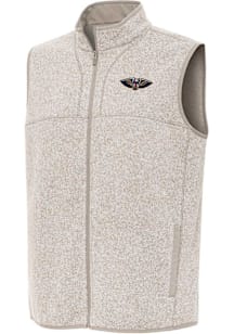 Antigua New Orleans Pelicans Mens Oatmeal Fortune Sleeveless Jacket