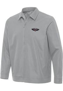 Antigua New Orleans Pelicans Mens Grey Pivot Light Weight Jacket