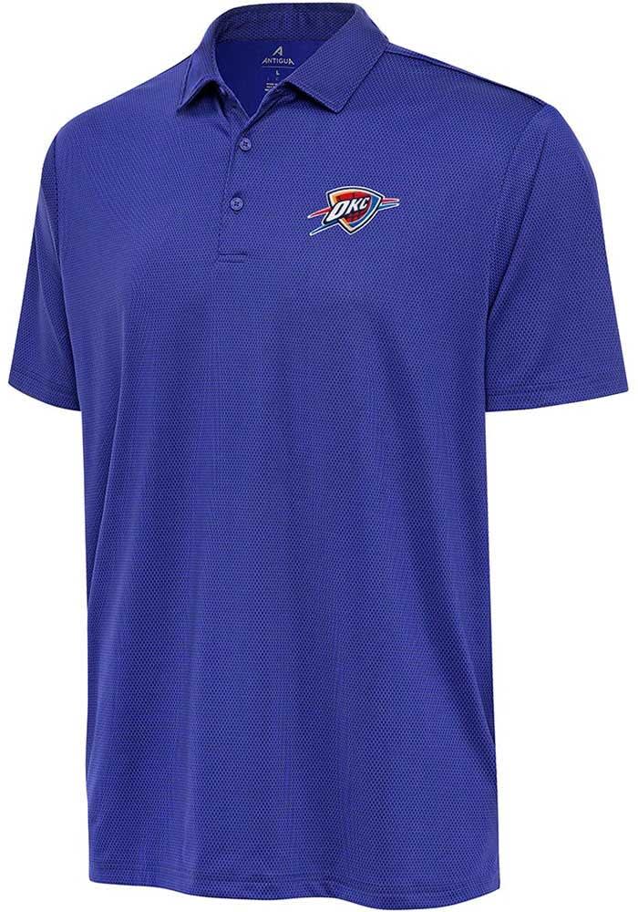 Antigua Oklahoma City Thunder Mens Blue Alternate Ellipse Short Sleeve Polo