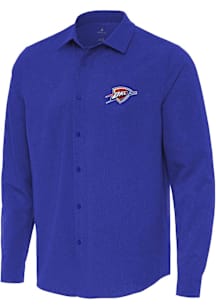 Antigua Oklahoma City Thunder Mens Blue Alternate Exposure Long Sleeve Dress Shirt