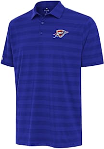 Antigua Oklahoma City Thunder Mens Blue Alternate Tunnel Short Sleeve Polo