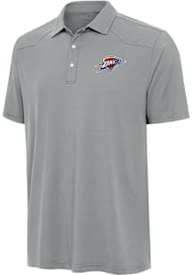 Antigua Oklahoma City Thunder Mens Grey Alternate Western Short Sleeve Polo